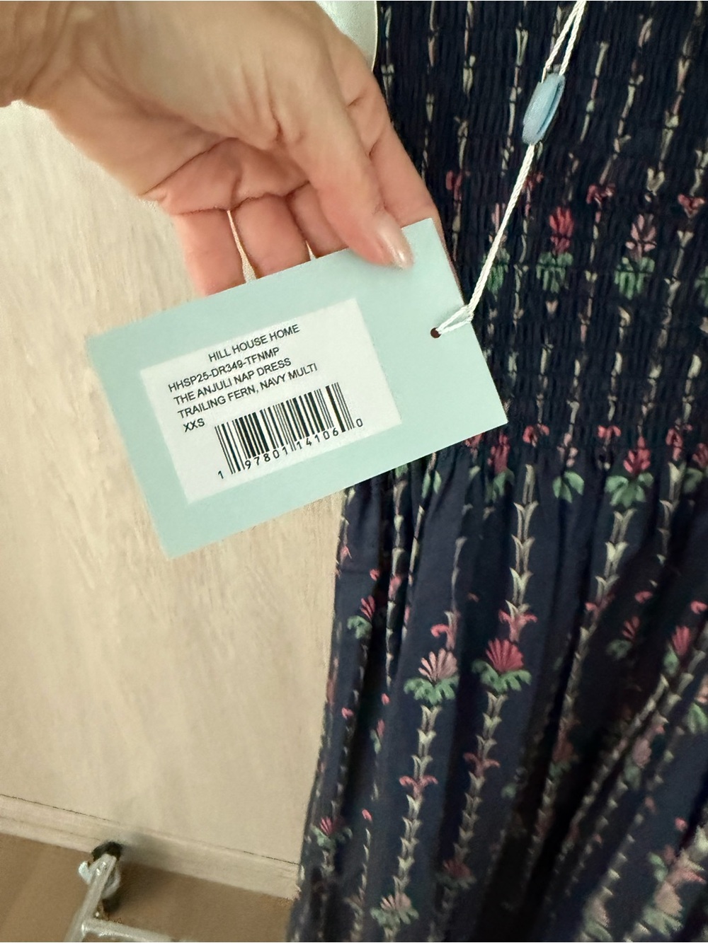 Hill House Navy Floral Smocked Maxi Dress with Straps - Picture 5 of 5